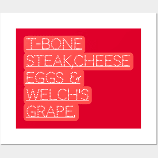 Guest Check - T-Bone Steak, Cheese Eggs, Welch's Grape Posters and Art